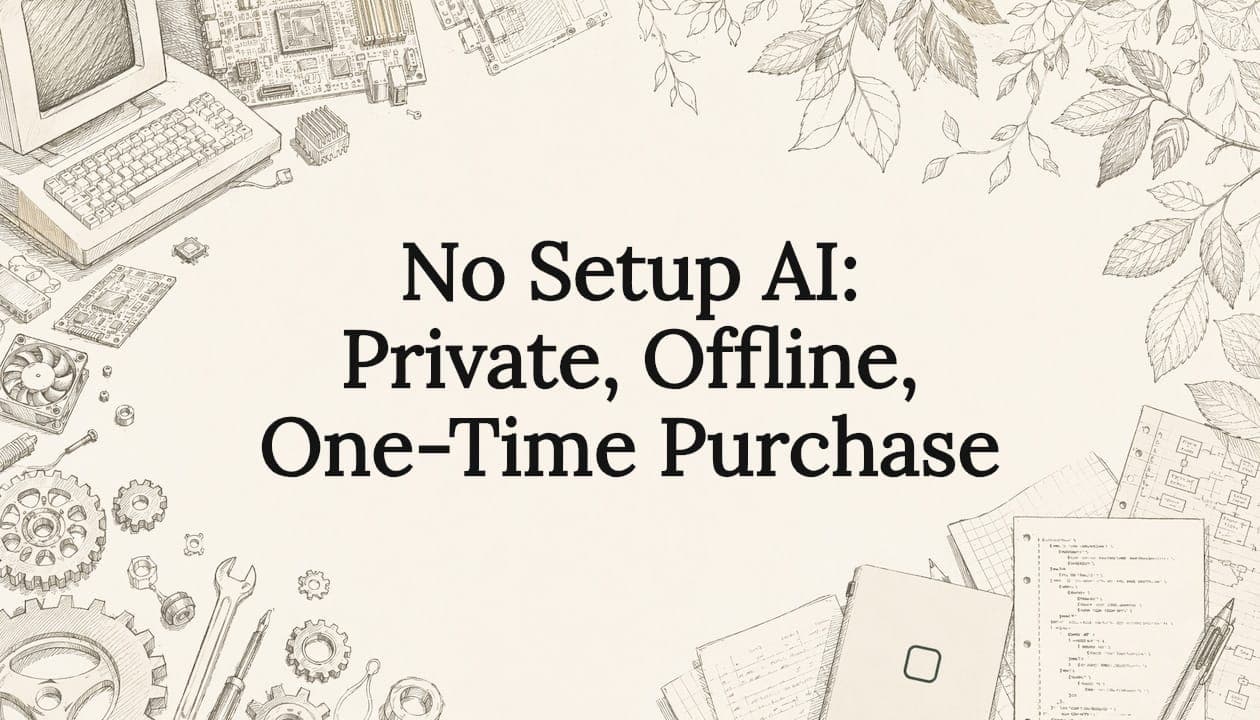 No Setup AI: Private, Offline, One-Time Purchase