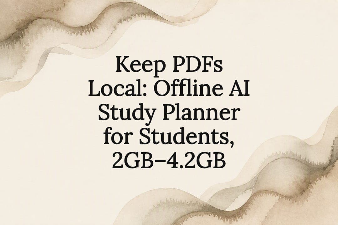 Keep PDFs Local: Offline AI Study Planner for Students, 2GB–4.2GB
