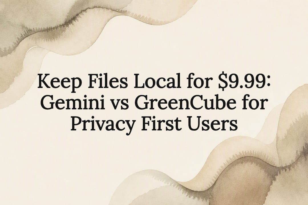 Keep Files Local for $9.99: Gemini vs GreenCube for Privacy First Users