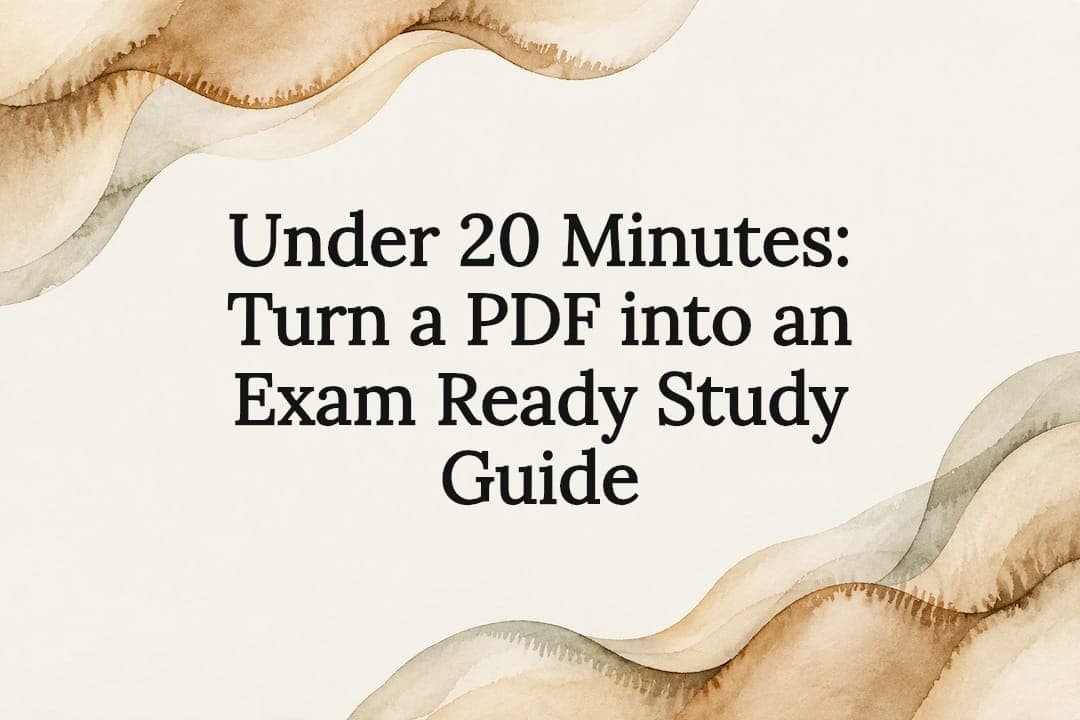 Under 20 Minutes: Turn a PDF into an Exam Ready Study Guide