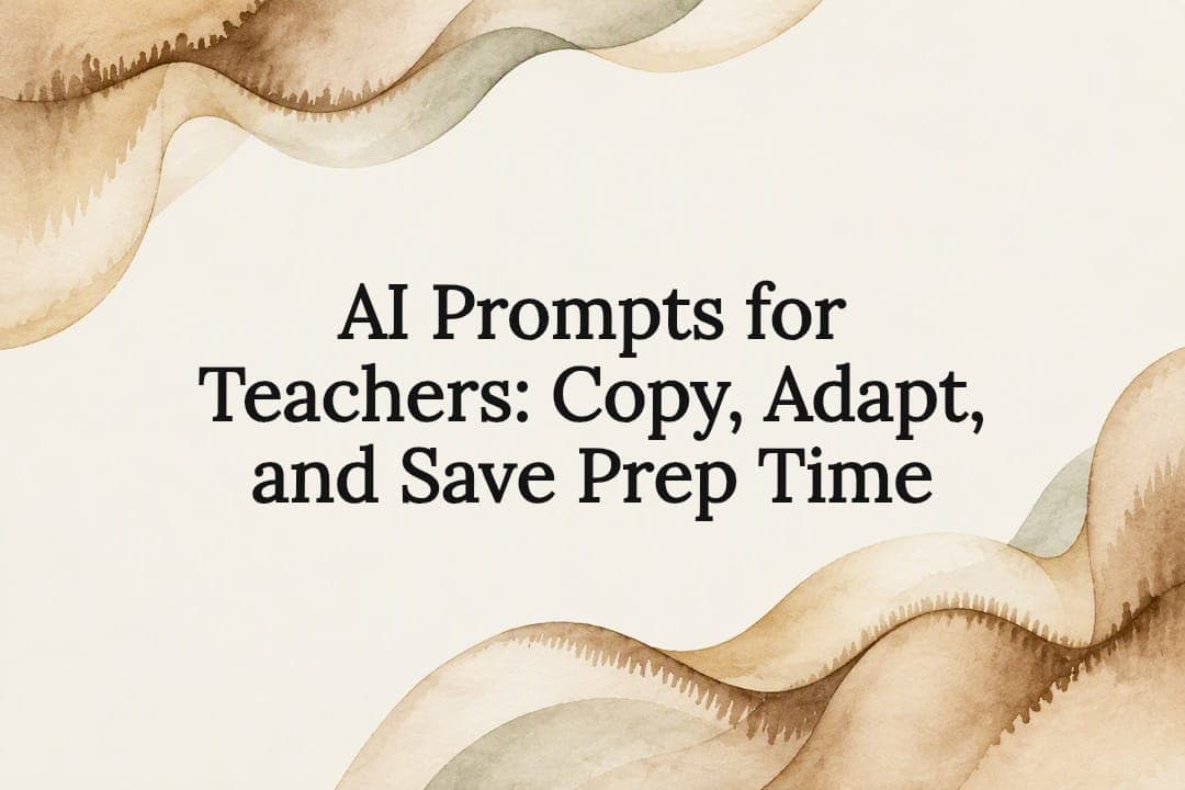 AI Prompts for Teachers: Copy, Adapt, and Save Prep Time