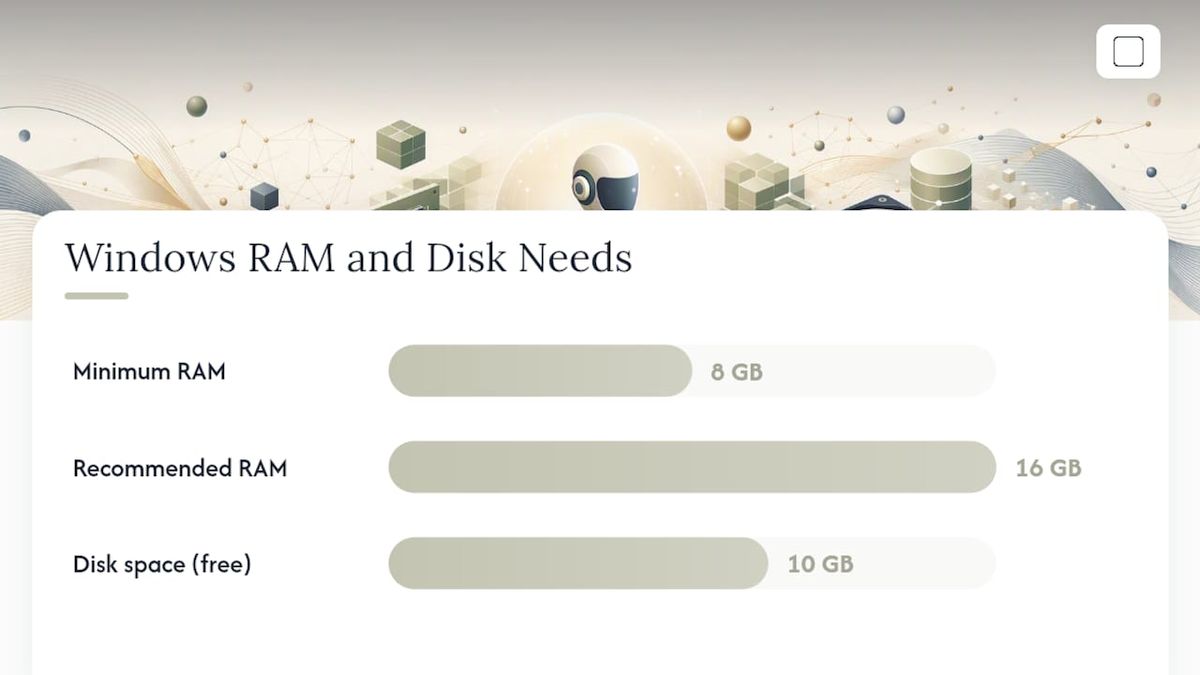 Comparison chart of Windows system requirements