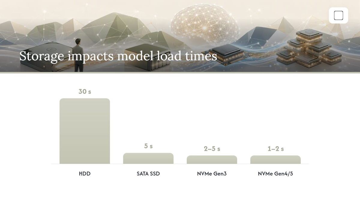 Storage types compared by AI model load times