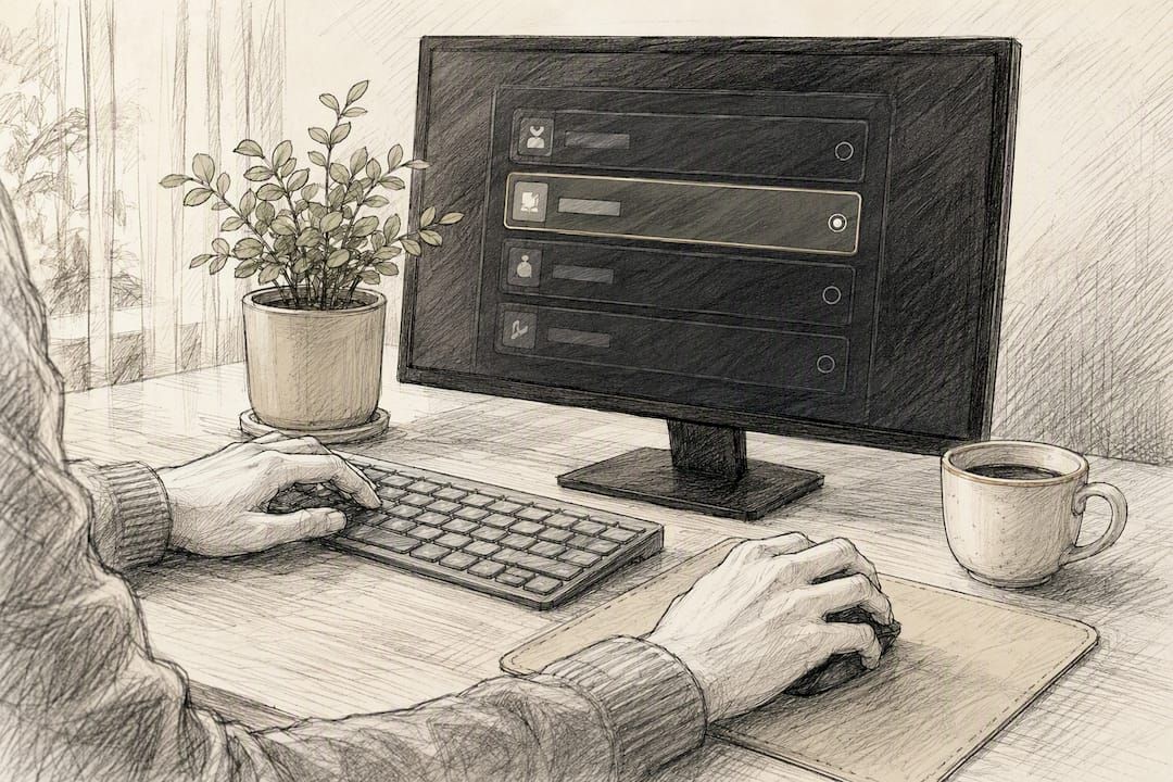 User choosing local AI model on desktop