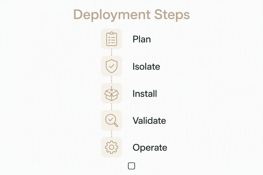 Infographic illustrating air-gapped AI deployment steps