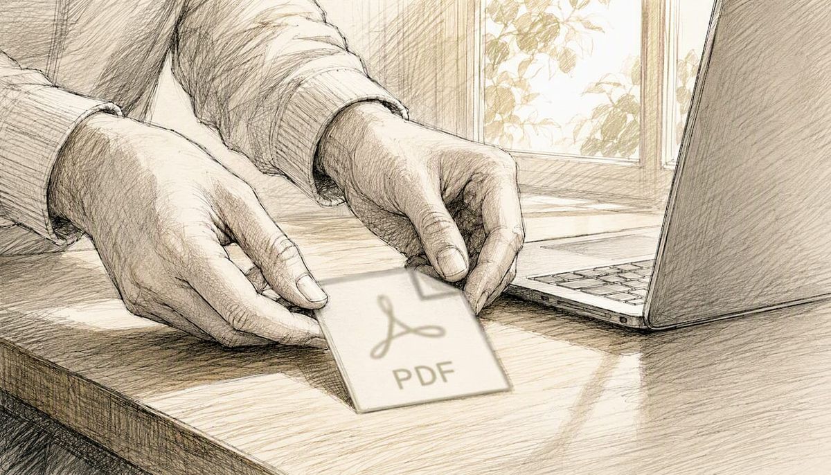 Hands importing PDF to local AI app